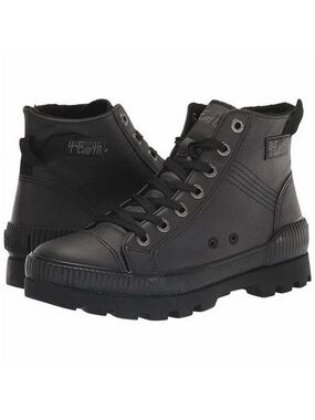 Black Lace-Up Ankle Boots